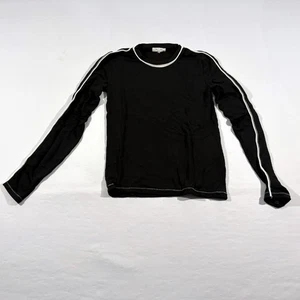 Rag & Bone Womens Black Stripe Knit Crew Modal Cotton Sweatshirt Thin Sz XS - Picture 1 of 10
