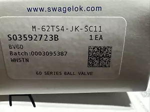 NEW In The Box SWAGELOK M-62TS4-JK-SC11 Monel Series Ball Valve 1/4 in Tube - Picture 1 of 1
