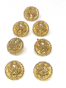 7 pezzi bottoni tradizionali Ø 2 cm motivo "rugiada" / "corda" - (154) - Foto 1 di 3