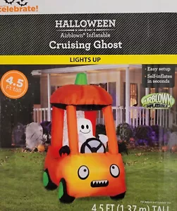 Halloween Airblown Inflatable - Cruising Ghost Lights Up 4.5 Ft Way to Celebrate - Picture 1 of 9