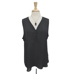 Maurices Sleeveless Blouse Womens Size 2XL Black Sheer V-Neck Lightweight Career - Picture 1 of 14