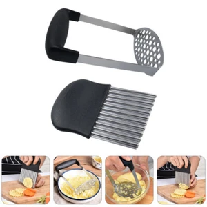 2Pcs Hand Kartoffel Stampfer Kartoffel Brecher Crinkle Cut Kartoffel - Bild 1 von 12