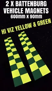 Battenberg Signs MAGNETIC Temporary Green & Hi Viz Yellow Medic Vehicle Response - Picture 1 of 3