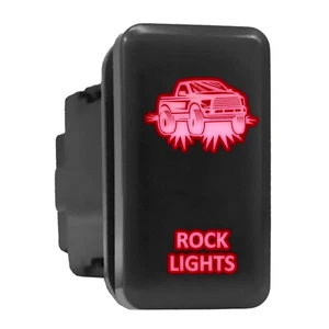 ROCK LIGHTS (Truck) Red LED Tall Push Button 1.54"x 0.83" (Fit: Toyota) - Picture 1 of 6