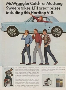 1966 Wrangler Sportswear/Jeans - Mustang Coupe, Suzuki 50 Carry Car - Print Ad - Picture 1 of 1