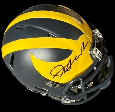 Jim Harbaugh Signed Autographed Michigan Wolverines Mini Helmet Champs Psa/Dna - Image 1 of 2