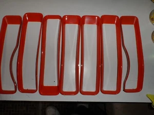 7Pcs Front Grille Inserts Grill Cover Orange Trim for 2018+ Jeep Wrangler JL JLU - Picture 1 of 10