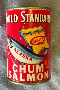Vintage Gold Standard Chum Lachs - volle/versiegelte Dose! Super seltener Fund! - Bild 1 von 4