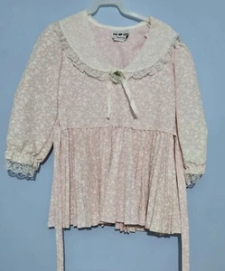 Pic Up Stix Vintage Girls size 5 Floral Dress Pleated Skirt Lace Made in USA 80s - Picture 1 of 8