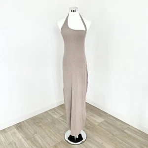 Kookai Miya Maxi Dress Womens AU 10 FR 38 Pebble Asymmetric Neck Low Back New - Picture 1 of 8