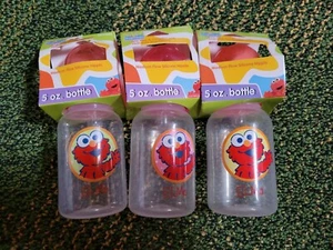 New Bundle Of 3 Sesame Beginings Baby Bottles Elmo 5oz BPA Free - Picture 1 of 1