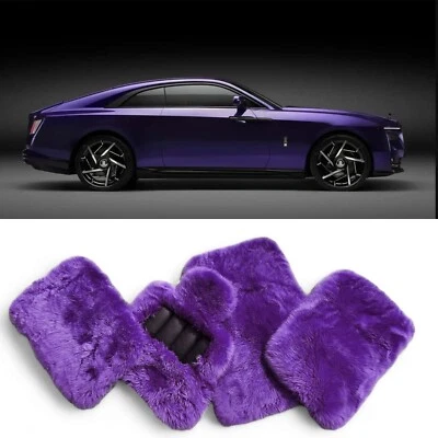 Tapetes de assoalho roxos de pele de carneiro para 2024 - 2025 Rolls Royce Spectre 2024 - 2025 - Imagem 1 de 4