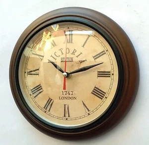 VICTORIA Station Wall Clock 1747 LONDON Clock Antique Handmade Wood Glass Clock - Picture 1 of 4