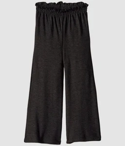 $195 Chaser Kids Girls Black Cozy Knit Paperbag Waist Wide Leg Pants Size 2 - Picture 1 of 1