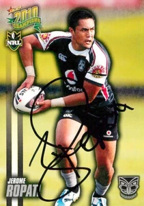 Signed 2010 NEW ZEALAND WARRIORS NRL Card JEROME ROPATI - Picture 1 of 2