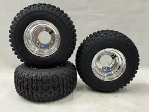 Honda ATC 70 DWT Polished Front Rear Wheels Rims Sunf A011 Trails XC Tires 16" - Bild 1 von 3