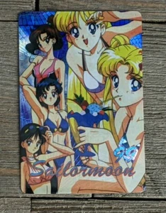 Biglietto da visita adesivo olografico vintage Sailor Moon R - Scout in costume da bagno #2 - Foto 1 di 3