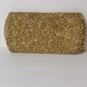 La Regale LTD Vintage Gold Bead and Sequin Clutch - Picture 1 of 10