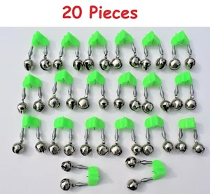 20 piezas campanas dobles de pesca clip verde con soporte campanas dobles - Imagen 1 de 2