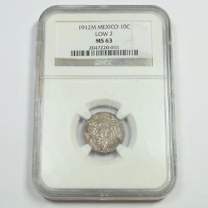 1912 M NGC MS63 LOW 2 - MEXICO - 10 Centavos 10C Coin #48121A - Picture 1 of 3