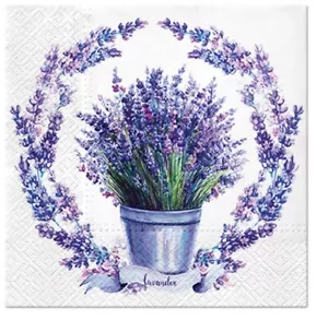 Due tovaglioli di carta decoupage pranzo singoli erbe lavanda primavera Provenza - Foto 1 di 8