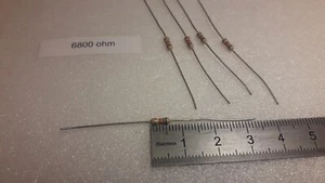 5X Widerstand 6800 Ohm 1/4W.L:6mm.T:2,3mm. - Bild 1 von 3