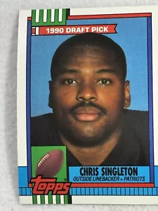 Tarjeta coleccionable de fútbol americano Chris Singleton New England Patriots OLB #416 Topps 1990 - Imagen 1 de 2