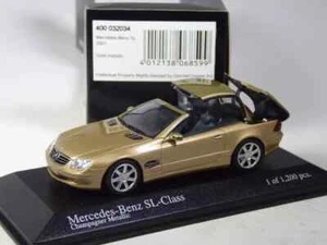 Minichamps 2001 MERCEDES BENZ SL W/ OPERATING ROOF GOLD METALLIC 1:43 New*NICE! - Picture 1 of 4