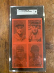 1929-30 Exposiciones Cuatro en Uno Waner/Hargreaves/Kremer/Waner SGC 1 Poor Pirates - Imagen 1 de 2