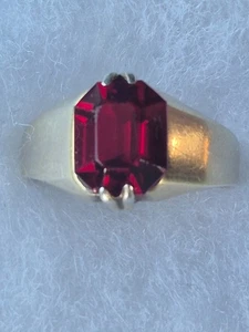 VINTAGE soviet silver ring USSR ruby stone 875 star - Picture 1 of 18