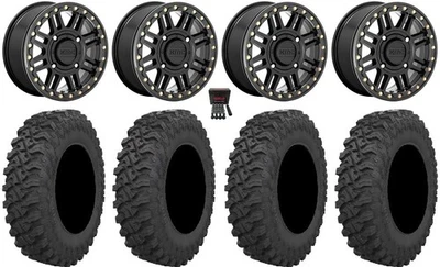 KMC Cage Beadlock 15" Wheels Black 33" Pro Runner Tires Kawasaki Mule Pro FXT Foto 1 de 4