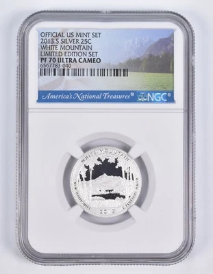 2013-S Silver PF70 ANT White Mountain Quarter Limited Edition NGC *2031 - Image 1 of 4