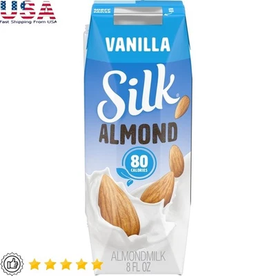 Leche de almendras estable vainilla sin lácteos vegana sin OGM 8 oz paquete de 6 18 unidades EE. UU. Foto 1 de 4