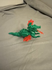 Lego Classic Green Dragon Figure w Red Wings, 6056 6076 6082 6087 Vintage Knight