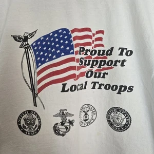Vintage 90s Proud To Support Our Troops T-Shirt Adult XXL Military Patriotic - Bild 1 von 13