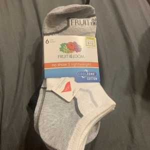 Women’s Fruit of The Loom No Show Coolzone Socks, Extended Size 8-12, 6 pairs - Picture 1 of 7