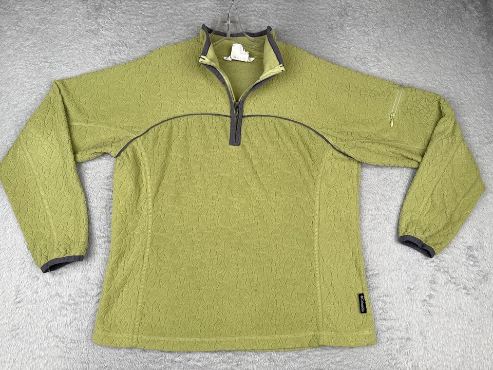 Suéter polar Columbia para mujer XL verde 1/4 cremallera cuello falso manga bolsillo senderismo Foto 1 de 4