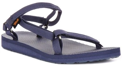 Teva Forma Plana Delgado Archivo Pulgadas Agarre Mujer Sandalia En Navy GB 3-8 - Imagen 1 de 4