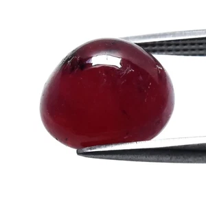 💎 4.35ct Oval Cabochon Red Ruby - Heated Glass Filling Africa Gemstone - Picture 1 of 4