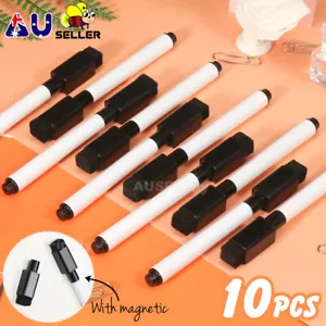 Dry Wipe Whiteboard Marker Pens Medium Point + Magnetic Eraser Lid AU - Picture 1 of 8