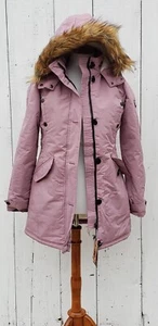 Beverly Hills Polo Club Parka Jacket Coat Mauve NEW Womens Sz S Vegan Fur Lined - Picture 1 of 7