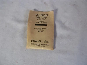 Vintage Outboard Engine Shear Pin Set Olson No.14 (9/64" x 1") Johnson 2.8 OA-65 - Foto 1 di 2