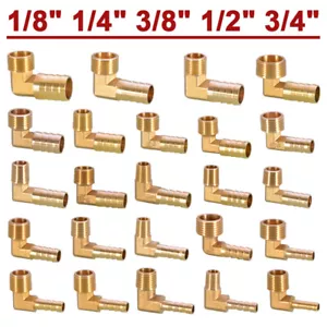Raccordo a gomito maschio 90° ottone BSP -Connettore tubo da 1/8" a 3/4" per carburante/aria/acqua - Foto 1 di 28