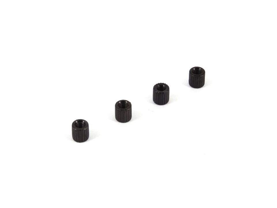 4x Rändelmutter Knurled Nuts M4 Länge 7mm Außendurchmesser Ø 6mm schwarz - Bild 1 von 1