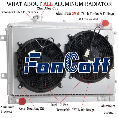 3Row Radiator+Shroud+Fan For 85-96 Mazda Bravo B2600 Ford Courier Ute Petrol AU- - image 1 of 4