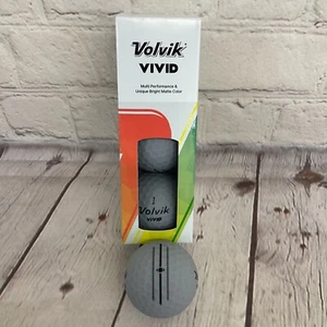 Volvik Golf Vivid 3-Piece Matte Finish GRAY Golf Balls 3 Count Sleeve GREY NEW - Picture 1 of 1