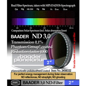 Baader Neutral Density Filter ND-3.0 0.1% Transmission - 2" # FND3-2 2458332 - Picture 1 of 2
