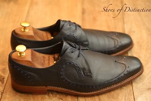 Scarpe Derby Brogue Barker blu navy scuro in pelle da uomo UK 8 F US 9 EU 42 - Foto 1 di 9