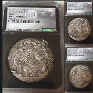 2016 Cook Islands GODS OF OLYMPUS 6 ounces Total Hera, Zeus & Poseidon NGC MS 70 - Picture 1 of 1