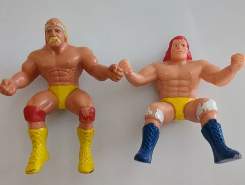 1985 Vintage Hulk Hogan WWF Thumb Wrestler LJN + 1 Unknown Figure Lot of 2 Cover